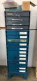 4 Section hardware bins with Contents