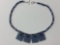 15.5in Lapiz Lazuli and Celestite Necklace 950 Silver