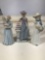 Porcelain Painted Lady Figures 3 Units