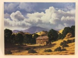 Landscape Lithograph 18x24in. says James Fetherolf California Patterns Barn