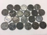 1943 Steel Cent Coins, 22 Pennies