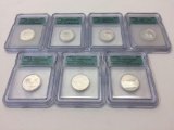 Lot of 7 Silver Proof Quarters, all are ICG PR69 DCAM, 25 Cent Coins