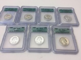 Lot of 7 Quarters, all ICG Graded, 25 Cent Coins