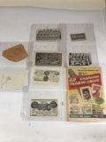 Lot of Vintage Baseball Newspaper Clippings Ads 10 Units