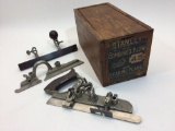 Antique Stanley No. 45 Original Wood Box & Incomplete Plane, PAT.MCH.11.84