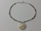 16in White Onyx Necklace 950 Silver