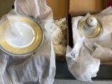 Lot of Yellow Blue and White Utensils