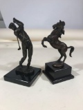 Heavy Bronze Trophy Statue Golf Horse 2 Units