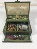 Vintage Jewelry Box Full of Vintage Costume Jewelry