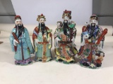 Chinese Painted Porcelain Coated Figurines 4 Units