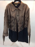 Bob Mackie Wearable Art Suede Cowboy Jacket, Size 1X