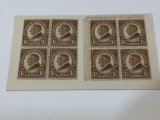 1927 Harding 1 1/2 Cent US Stamp Sheet Blocks