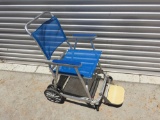 Winch Model 113 Lightweight Foldable Transport Chair, Aluminum Frame, 39in Tall