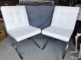 2 Modern White Chairs 35 inches Tall