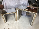 Matching Big & Small Mirror Tables 25 inches Tall