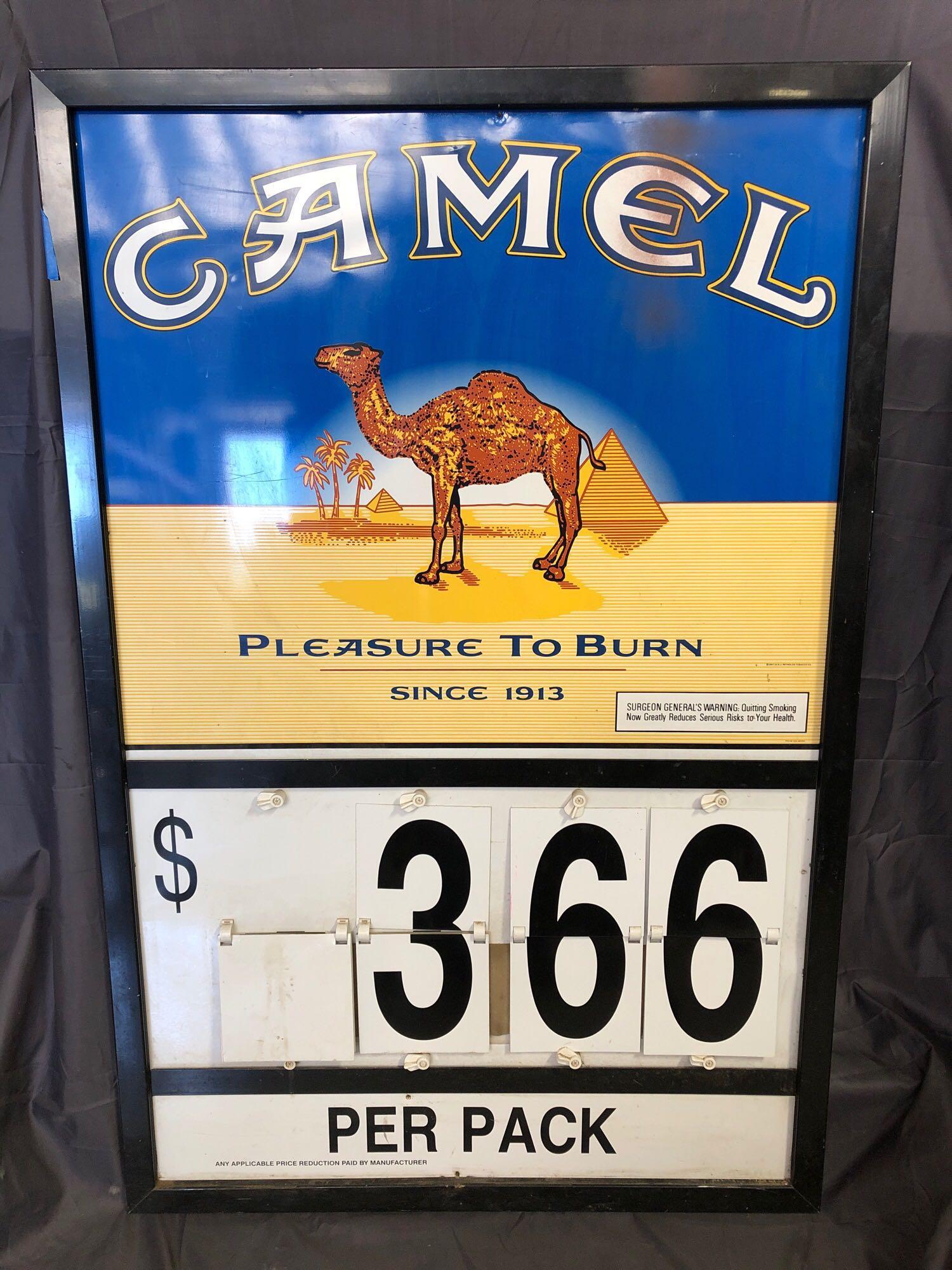 camel cigarette sign Vintage Camel Cigarette Store Sign 4 ft Tall