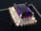 14KT Rose Gold Ring with 10.76ct Amethyst & 2.39ct Diamonds, Size 7, Certified and Graded by GGL