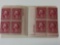1926 Washington 2 Cent US Stamps, 2 Blocks of 4
