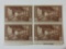 1934 Mesa Verde 4 Cent US Stamps, 1 Block of 4