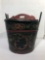 Painted Wood Bucket with Lid, Contents Included