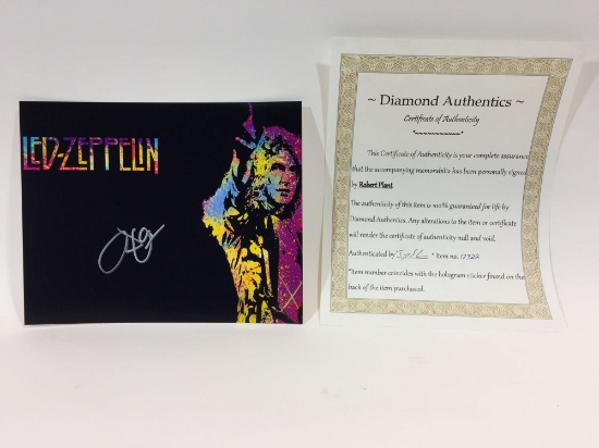 Signed Led-Zeppelin Picture with Diamond Authentics Certificate says Signed by Robert Plant