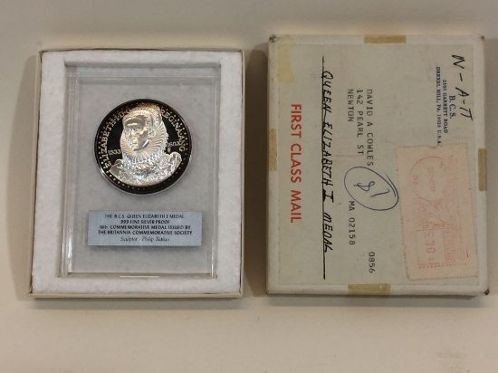 Queen Elizabeth I Medal .999 Silver 1.45oz Coin