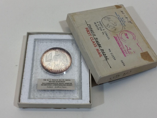 Francis Bacon Medal .999 Silver 1.428oz Coin