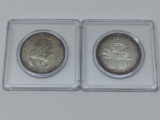 1892 & 1893 Columbian Exposition Silver Half Dollars, 2 Coin Set