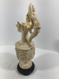 Alabaster Classic Figure Statue by A. Santini 18 inches Tall