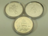 Lot of 3 Canada Commemorative Silver Dollar Coins, 1975, 1979, 1983