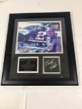 Rusty Wallace Signed Piece Of Tire Framed With COA