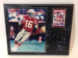 Joe Montana Plaque with Photo & Score Football Card