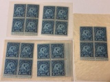 1932 Xth Olympiad 5 Cent US Stamps, 5 Blocks of 4