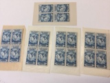 1934 Byrd Antartic Expedition II 3 Cent US Stamps, 5 Blocks of 4