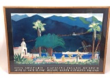 Framed Otis Shepherd Catalina Island Art 26x38in