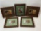 Framed Stamp Art Sheets, Lot of 5