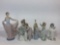 5 Units Lladro Figurines Spanish Porcelain