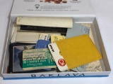 Box of Vintage Postage. Postcards, Envelopes