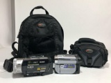 2 Lowepro Photography Carry Bags + 2 Sony Handycams