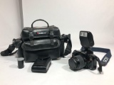 Ambico 4-Pocket Camera Bag w/ Canon EOS Rebel II + Flash