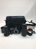 Nikon N60 Camera With Lenses Bag Book