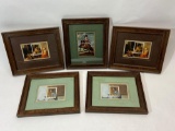 Framed Stamp Art Sheets, Lot of 5