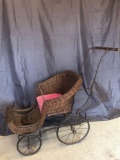 Turn of the Century Baby Wicker Carriage