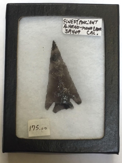 Indian Arrow Head, says Finest Ancient Arrow Head Mono Lake