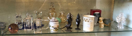 Shelf Contents, Glass & Metal Figures, Glassware, Animals