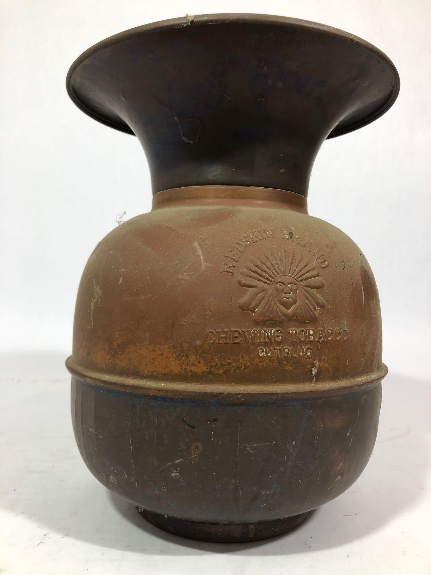 redskin brand chewing tobacco cut plug Antique Brass Weighted Brass Spittoon, Needs Cleaning and Polishing Otherwise Good Condition, 9"Diam x 10"T Auction redskin brand chewing tobacco history