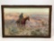 American Cowboy Framed Painting, says CM Russel 1909