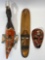 3 Wood Masks, African Styled