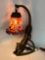 Metal Cat Sculpture Electric Lamp, Turns On