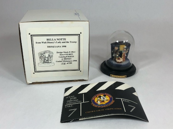 Lady & The Tramp Bella Notte 008/500 1998 Disneyana Convention Goebel Miniature w/ Certificate